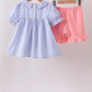 Blue Whale Smocked Seersucker Shorts Set