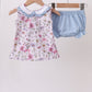 Purple Garden Ruffle Bloomer Set