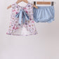 Purple Garden Ruffle Bloomer Set