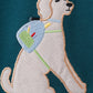 Teal Puppy Applique Plaid Set