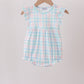 Blue Plaid Ruffle Bubble