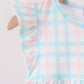 Blue Plaid Ruffle Bubble