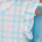 Blue Plaid Ruffle Bloomer Set
