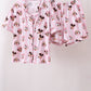 Pink character bamboo pocket mom pajama set