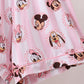 Pink character bamboo pocket mom pajama set