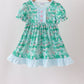 Green house floral Ruffle Dress