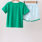 Green pocket grid shorts set