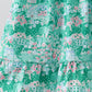 Green house floral Ruffle Shorts Set