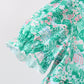 Green house floral Ruffle Shorts Set