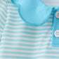Blue Stripe School Bus Embroidered Top