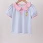Purple Stripe Pencil Embroidered Top