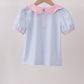 Purple Stripe Pencil Embroidered Top
