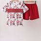 Maroon Alabama Smocked Shorts Set