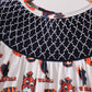Navy Auburn Smocked Scalloped Shorts Set