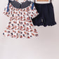 Navy Auburn Smocked Scalloped Shorts Set