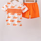 Orange Tennessee Smocked Shorts Set