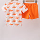 Orange Tennessee Smocked Shorts Set