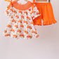 Orange Tennessee Smocked Scalloped Ruffle Shorts Set