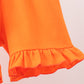 Orange Tennessee Smocked Scalloped Ruffle Shorts Set