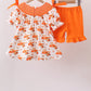 Orange Tennessee Smocked Scalloped Ruffle Shorts Set