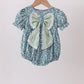 Teal Floral Lace Bow Bubble