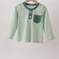 Teal Stripe Pocket top