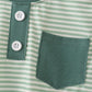 Teal Stripe Pocket top