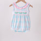 Pink Crocodile Smocked Gingham Bubble