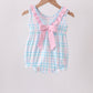 Pink Crocodile Smocked Gingham Bubble