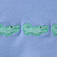 Blue Crocodile Embroidered Bubble