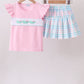 Pink Crocodile Smocked Skorts Set