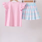 Pink Crocodile Smocked Skorts Set