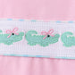 Pink Crocodile Smocked Skorts Set