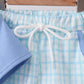 Blue Crocodile Embroidered Shorts Set