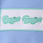 Blue Crocodile Embroidered Shorts Set