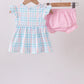 Pink Crocodile Smocked Gingham Bloomer Set