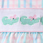 Pink Crocodile Smocked Gingham 2PC Swimsuit
