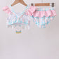 Pink Crocodile Smocked Gingham 2PC Swimsuit