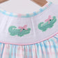 Pink Crocodile Smocked Gingham Dress