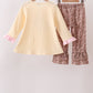 Floral Football Print Ruffle Pants Set