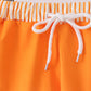 Orange Football Swim Trunks