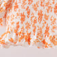 Orange Floral Smocked 2PC Ruffle Swimsuit