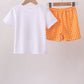 Orange Tennessee Applique Gingham Shorts Set