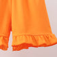 Orange Tennessee Applique Ruffle Shorts Set