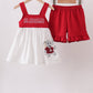 Maroon Alabama Applique Ruffle Shorts Set