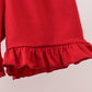 Maroon Alabama Applique Ruffle Shorts Set