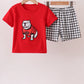 Red Georgia Applique Gingham Shorts Set
