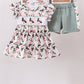 Sage Mallard French Knot Ruffle Shorts Set