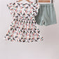 Sage Mallard French Knot Ruffle Shorts Set