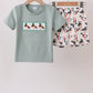 Sage Mallard French Knot Shorts Set
